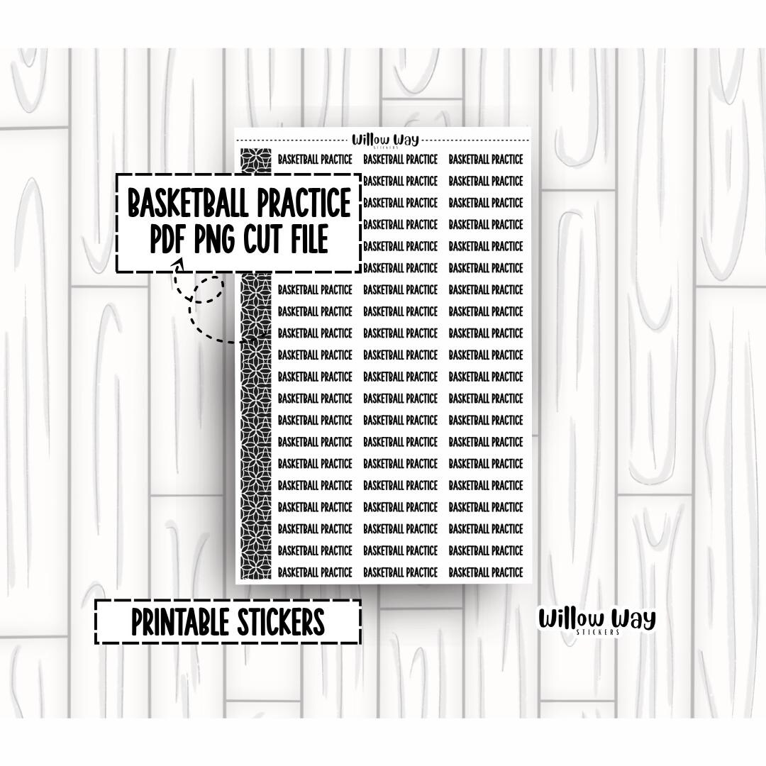 Sequence Basketball Script Printable Basketball Practice Script Planner Stickers, PDF PNG and Cut ...