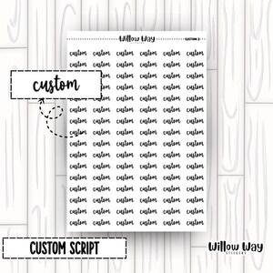 Custom Script Planner Stickers | Custom Script Stickers | Custom Word Stickers | Custom Script Planner Stickers | CUSTOM - 2