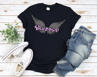 Blessed Shirt, Blessed Tshirt, Blessed Tshirts, Womens Shirt, Womens Tshirt, Womens Shirts, Blessed, Comfy Shirt, Soft Short-Sleeve T-Shirt