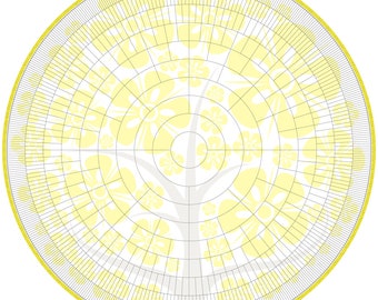 Graphique d’arbre généalogique vierge de 10 générations avec des fleurs jaunes en sourdine en arrière-plan