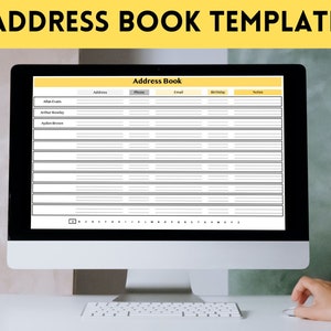 Digital Address Book, Phone Contact List, Birthday Tracker, Client Records, Excel