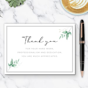 Carte de remerciement d'entreprise, carte de remerciement pour équipe, carte de remerciement d'employé, carte de remerciement du personnel, carte de remerciement d'entreprise pour employé