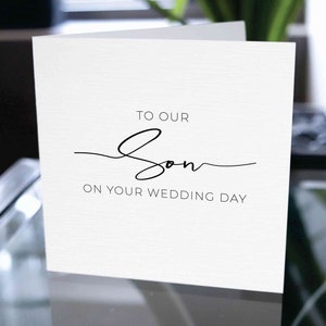 Wedding Card For Son, Wedding Thank You Card, To Our Son On Your Wedding Day, Wedding Gift For Son, Wedding Day Card, Wedding Card