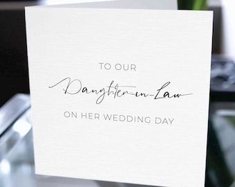 Tarjeta de boda para nuera, a nuestra nuera el día de su boda, regalo de boda para nuera, tarjeta del día de la boda