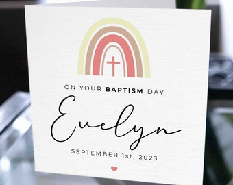Baptism Card For Daughter, Baptism Card For Niece, Personalized Baptism Card For Goddaughter, Granddaughter Baptism Card, Cute Baptism Gift