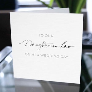 Carte de mariage pour belle-fille, à notre belle-fille le jour de son mariage, cadeau de mariage pour belle-fille, carte du jour du mariage