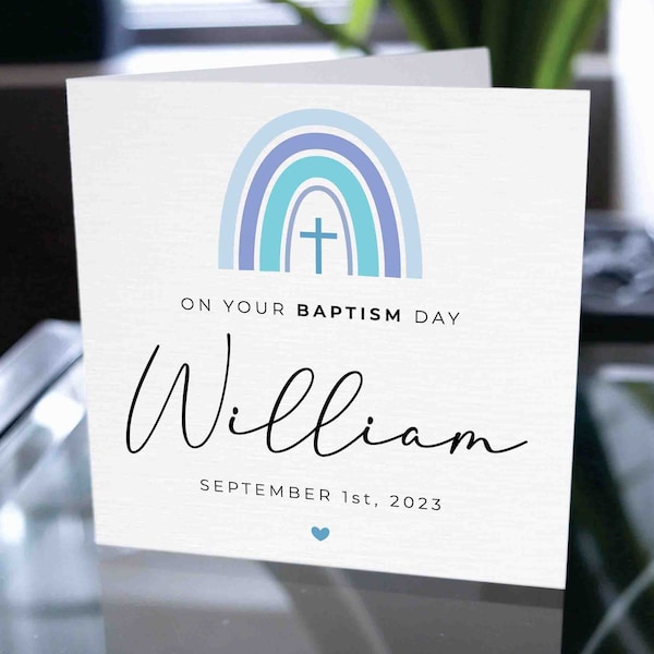 Baptism Card For Son, Baptism Card For Nephew, Personalized Baptism Card For Godson, Grandson Baptism Card, Cute Baptism Card, Baptism Gift