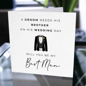 Serás mi tarjeta de padrino para hermano, tarjeta de padrino, para hermano, tarjeta de boda, tarjeta de propuesta de padrino para hermano, propuesta de padrino