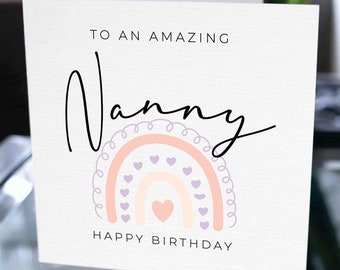 To An Amazing Nanny Happy Birthday, Geburtstagskarte für Nanny, Geburtstagskarte für Oma, Happy Birthday Karte für Großmutter, Karte für Nanny
