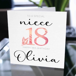 Happy 18th Birthday Card To Niece, 18th Birthday Card For Niece, Eighteen Birthday Card For Niece, Birthday Card Gift For Niece