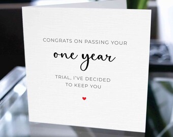 First Anniversary Card, First Anniversary Gift, 1st Anniversary Card, 1st Anniversary gift, Card For Him, Card For Her, For Him, For Her