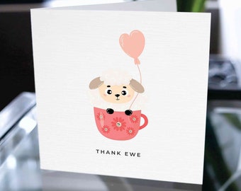 Funny Thank You Card, Sheep Thank You Card, Appreciation Card, Cute Thank You Card, Cute Appreciation Card, Cute Sheep Appreciation Card