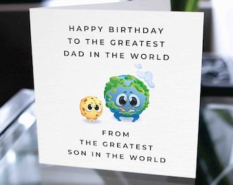 Tarjeta de feliz cumpleaños para papá, tarjeta de cumpleaños para papá, regalo de cumpleaños para papá, el mejor papá del mundo, tarjeta de hijo