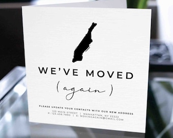 Custom Moving Announcement Cards, Change Of Address Cards, Contact Update Cards, Address Announcement Cards, We've Moved Cards