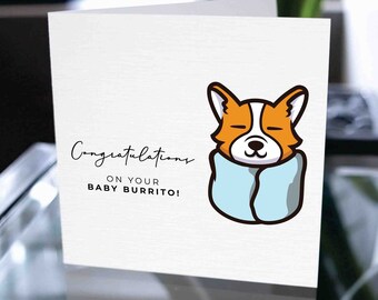 Tarjeta divertida de burrito de bebé, tarjeta de embarazo, nueva tarjeta de bebé, tarjeta de baby shower, tarjeta de embarazo, tarjeta de felicitación de bebé, tarjeta de espera