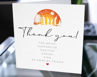 Carte de remerciement, carte de remerciement pour un ami, carte d'appréciation d'un ami, jolie carte de remerciement, carte d'appréciation pour un ami, cadeau de remerciement