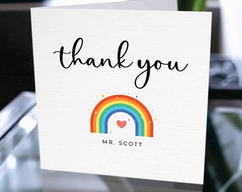 Custom Teacher and Nursery Thank You Card, School and Teacher Thank You Card, Personalized Teacher Appreciation Card, End of Term Gift