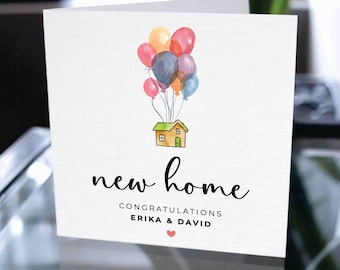 Tarjeta personalizada de inauguración de la casa, regalo de inauguración de la casa, felicitaciones por su nuevo hogar, casa nueva, feliz 1er hogar, tarjeta de hogar nuevo
