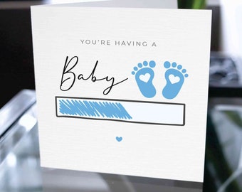 You're Having A Baby Card, New Baby Card, Baby Boy Card, Baby Shower Card, Pregnancy Card, Baby Congratulations Card, Expecting Card