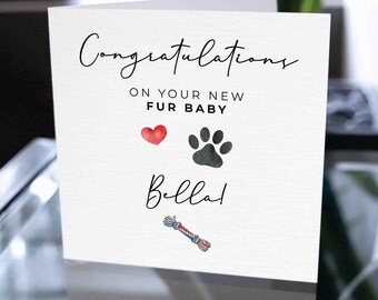 New Fur Baby Card, Custom Pet Card, Congratulations On Your New Best Friend, New Dog, New Cat, New Pet, Furry Friend, Pet Adoption Card