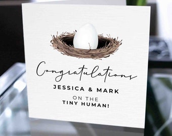 Carte de nouveau bébé personnalisée, carte de grossesse, nouvelle carte de bébé, carte de douche de bébé, carte de bébé personnalisée, carte de félicitations pour bébé, Teeny Tiny Human