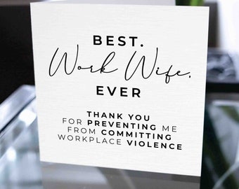 Best Work Wife Card, Card For Wife, Gift For Wife, Thank You Co Worker, Thank You Colleague, Card For Her, Wife Appreciation Card