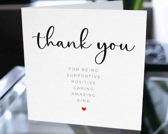 Carte de remerciement, carte de remerciement pour un ami, carte d'appréciation d'un ami, carte de remerciement d'un ami, carte d'appréciation pour un ami, cadeau de remerciement