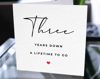 MQMRYeto Funny 3rd Anniversary Card For Men Women, Sweet 3 Year