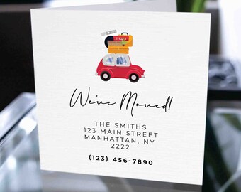 Custom Moving Announcement Cards, Change Of Address Cards, Contact Update Cards, Address Announcement Cards, We've Moved Cards