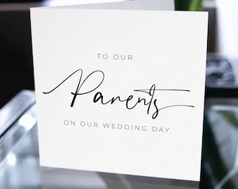 Wedding Card For Parents, Wedding Thank You Card, To Our Parents On Our Wedding Day, Wedding Gift For Parents, Wedding Day Card, Wedding