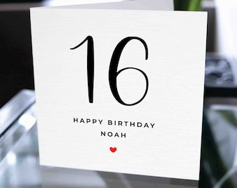 Custom 16th Birthday Card, Happy 16th Birthday Card, 16th Birthday Card For Son, Sixteen Birthday Card, Gift For Son, Gift For Friend