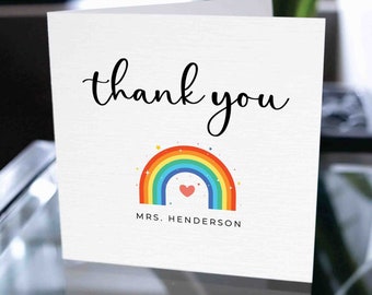 Custom Teacher and Nursery Thank You Card, School and Teacher Thank You Card, Personalized Teacher Appreciation Card, End of Term Gift