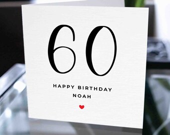 Custom 60th Birthday Card, Happy 60th Birthday Card, 60th Birthday Card For Son, Sixtieth Birthday Card, Gift For Son, Gift For Friend