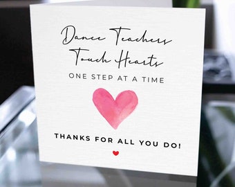 Dance Teacher Thank You Card, Dance Educator Thank You Card, Dance Teacher Appreciation Card, End of Term Gift, Dance Educator Appreciation