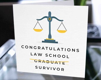 Tarjeta de graduación de la facultad de derecho, tarjeta de felicitación para la graduación, felicitaciones por la tarjeta de graduación, tarjeta de graduación de abogado