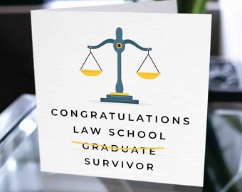 Law School Graduation Card, Greeting Card For Graduation, Congratulations For Graduating Card, Lawyer Graduation Card