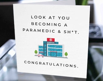 Medical School Graduation Card, Greeting Card For Graduation, Medical Student Congratulations For Graduating Card, Paramedic Graduation Card