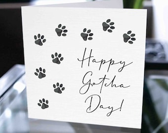 Feliz dia de Gotcha, cartão de dia de adoção de animais de estimação, cartão de adoção personalizado, cartão de adoção personalizado, pais adotivos, aniversário de adoção de animais de estimação
