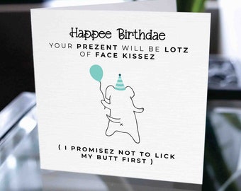 Tarjeta de cumpleaños para perro, tarjeta de cumpleaños de juego de palabras divertido, tarjeta de cumpleaños de perro, cumpleaños de perro, cumpleaños de perro divertido, regalo de cumpleaños de perro