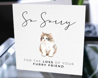 Cat Loss Card, Cat Sympathy Card, Rainbow Bridge Card, Pet Loss Card, Pet Memorial Card, Cat Bereavement Card, Pet Bereavement Card