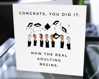 Congratulazioni divertenti per la carta di laurea, carta di incoraggiamento, carta di laurea, carta di successo, regalo di laurea, carta di laurea felice