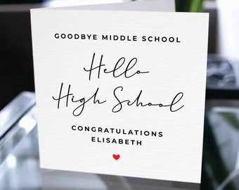 Custom Middle School Graduation Card, High School Acceptance Congratulations Card, Graduation Card For Daughter, For Granddaughter