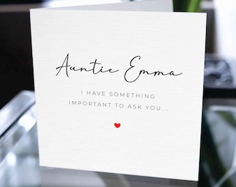 Auntie Will You Be My Godmother Card, Will You Be My Guardian Card, Custom Auntie Proposal Card, Personalized Auntie Card, Godmother To Be