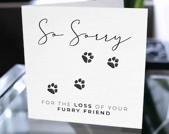 Pet Loss Card, Pet Sympathy Card, Rainbow Bridge Card, Pet Loss, Pet Memorial Card, Pet Bereavement Card, Pet Grieve
