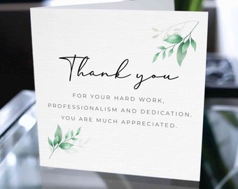 Corporate Thank You Card, Thank You Card for Team, Employee Appreciation Card, Staff Thank You Card, Business Appreciation Card for Employee