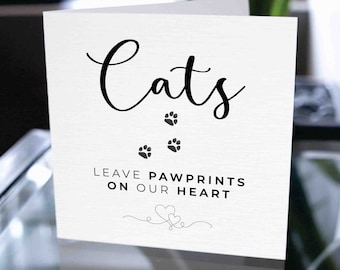 Cat Loss Card, Cat Sympathy Card, Rainbow Bridge Card, Pet Loss Card, Pet Memorial Card, Cat Bereavement Card, Pet Bereavement Card