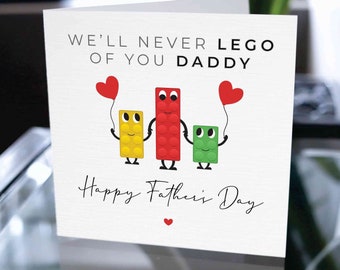 Lego Happy Father's Day Card, Father's Day Card For Dad, Cute Father's Day Card For Daddy, Card For Father, Card For Daddy, Card For Dad