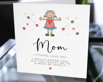 Karta podarunkowa dla mamy, Karta urodzinowa dla mamy, Karta urodzinowa dla mamy, Karta kocham cię mamo, Zabawna karta dla mamy, Karta na dzień matki