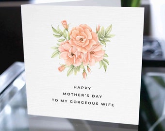 Carte de fête des mères heureuse pour femme, carte de fête des mères de son mari, jolie carte de fête des mères pour femme, carte de remerciement femme, remerciement pour ma femme