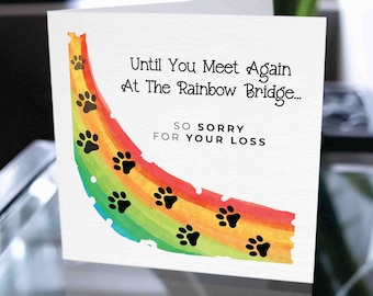 Dog Loss Card, Dog Sympathy Card, Rainbow Bridge Card, Pet Loss Card, Pet Memorial Card, Dog Bereavement Card, Pet Bereavement Card